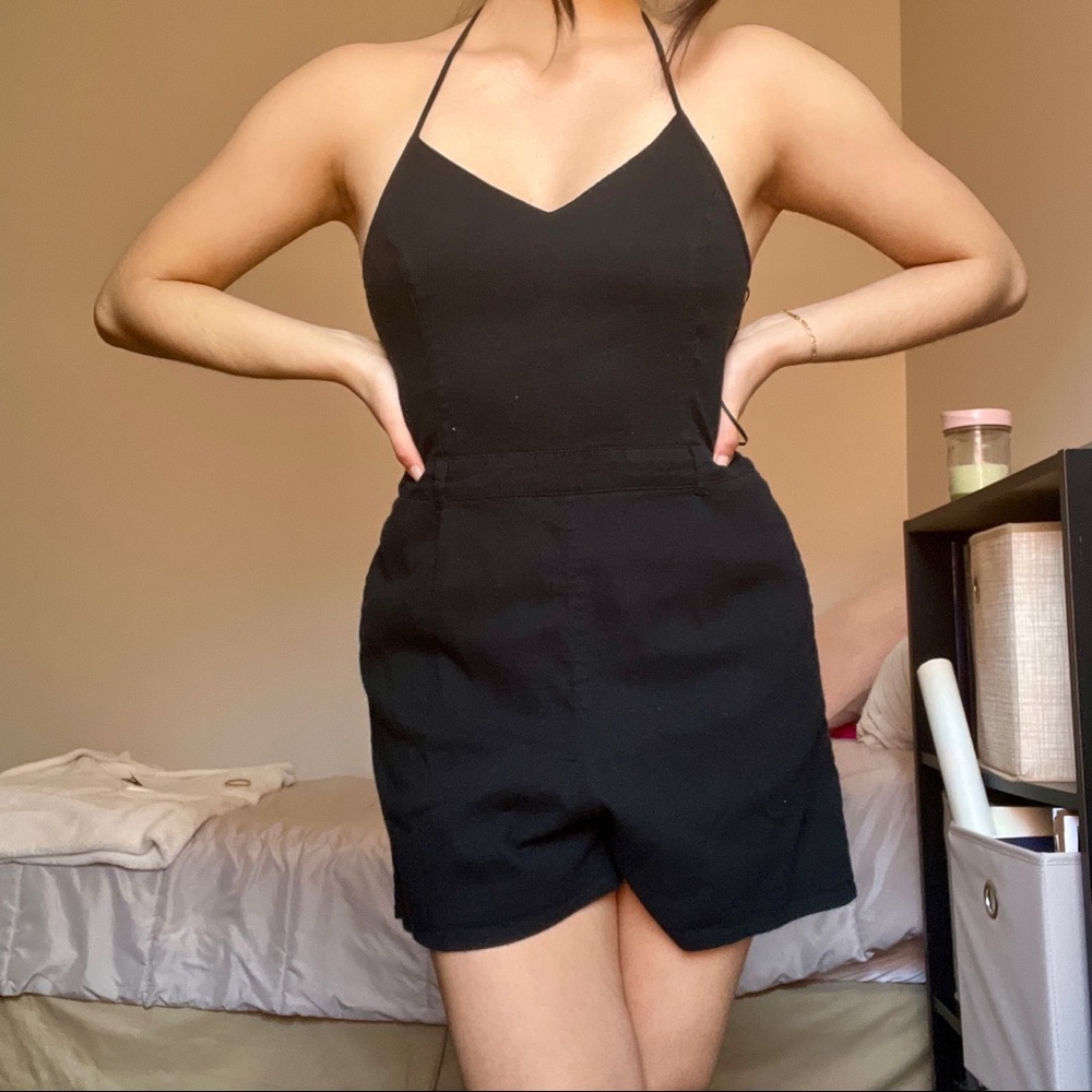 Black spaghetti Strap Romper